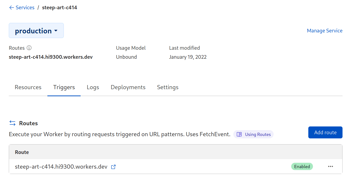 Adding a route in your Cloudflare account