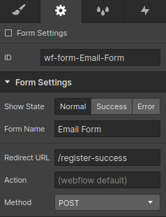 Form element settings