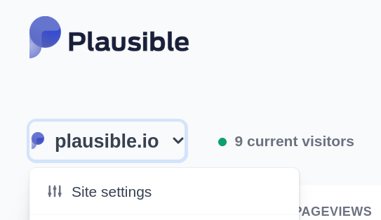 Plausible Analytics site settings